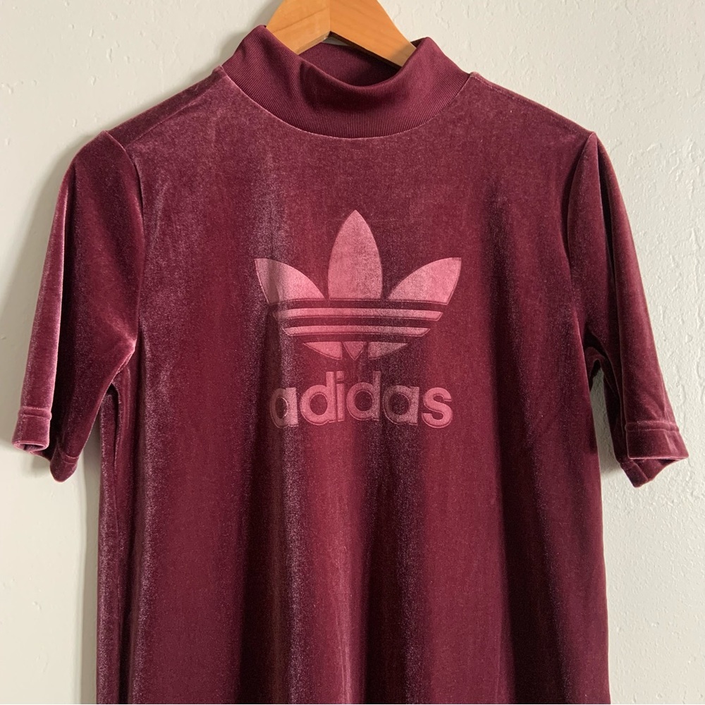 Adidas Velvet Vibes Maroon Mini Dress Small - Picture 6 of 10